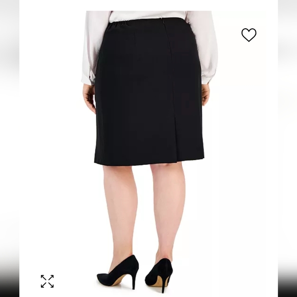 Kasper Plus Size Snap-Embellished Pencil Skirt - Picture 4 of 7